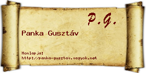 Panka Gusztáv névjegykártya